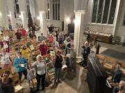 First time indoors after Covid. Carefully socially distanced in Thaxted Church